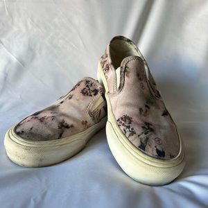 VANS Size 5 SLIP ONS, Floral Used